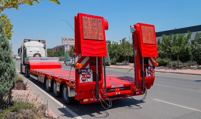 4 axle lowbed semi trailer 4 axle steering